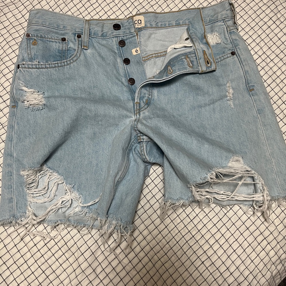 Etica Light Denim Long Shorts